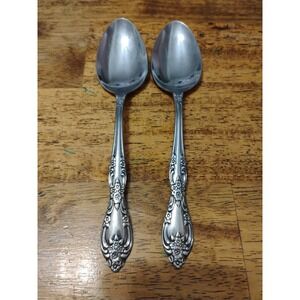 2 - Oneida Galveston Solid Serving Spoon 8 1/4" Profile Stainless Silverware